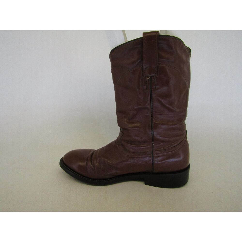 COWTOWN Mens Size 7.5 EE Brown Leather Roper Cowboy Western Boots